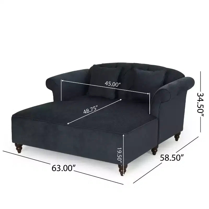 GDFStudio Hurford Canapé double capitonné contemporain en tissu avec coussins décoratifs
