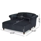 GDFStudio Hurford Canapé double capitonné contemporain en tissu avec coussins décoratifs
