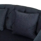 GDFStudio Hurford Canapé double capitonné contemporain en tissu avec coussins décoratifs