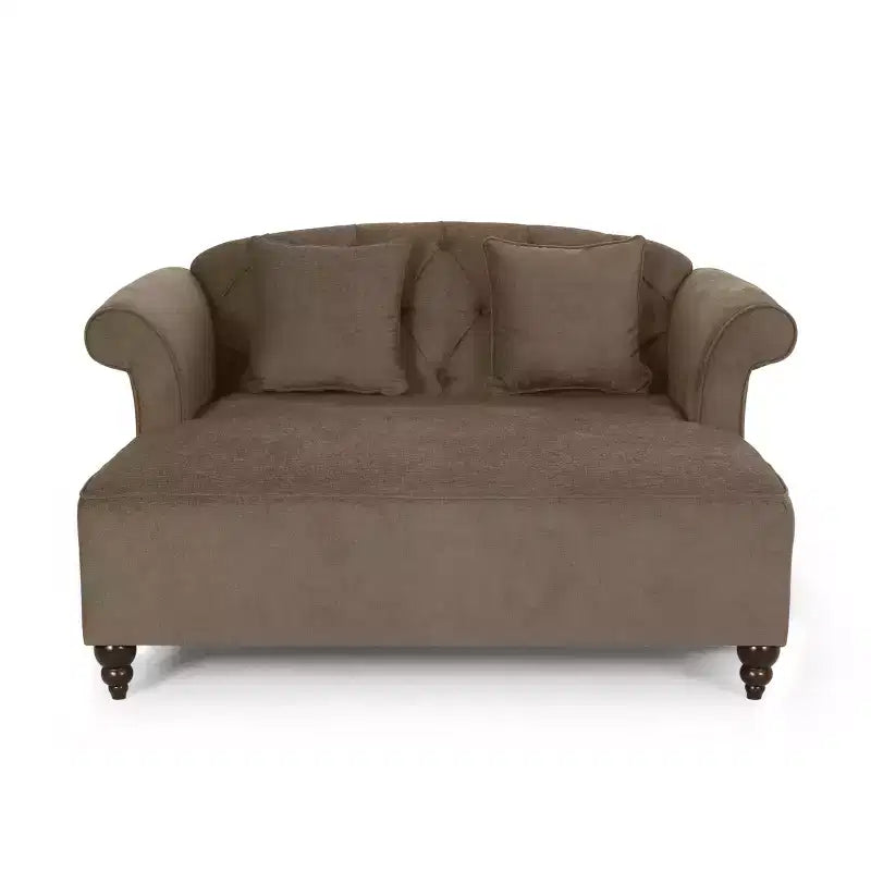 GDFStudio Hurford Canapé double capitonné contemporain en tissu avec coussins décoratifs