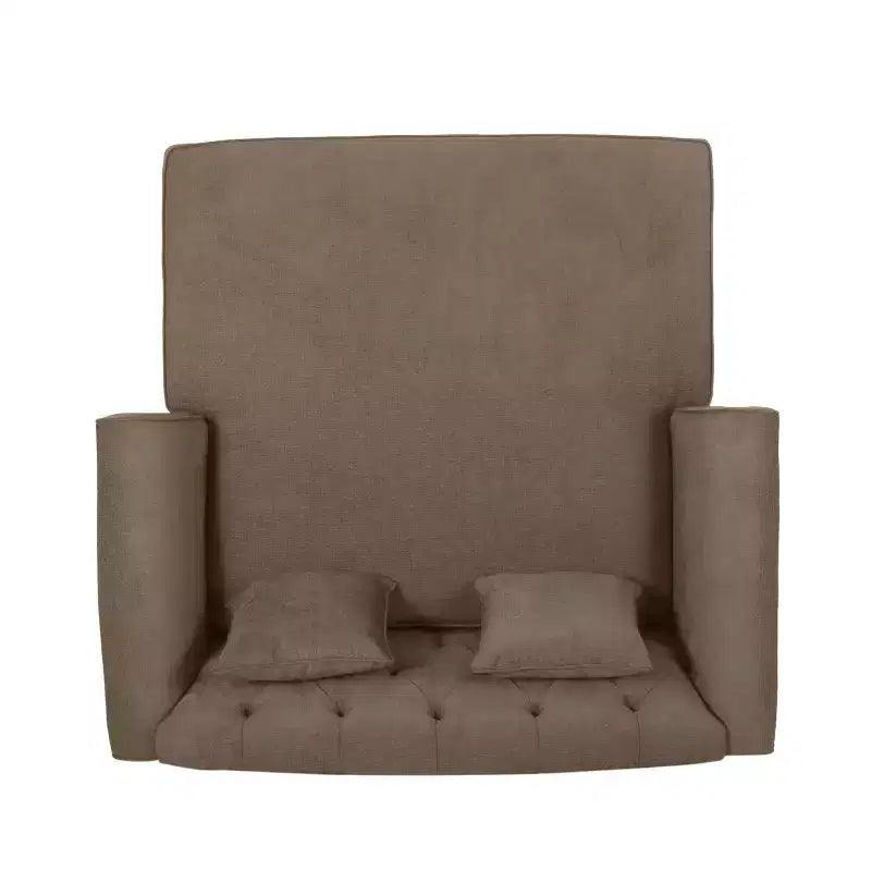 GDFStudio Hurford Canapé double capitonné contemporain en tissu avec coussins décoratifs