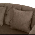 GDFStudio Hurford Canapé double capitonné contemporain en tissu avec coussins décoratifs