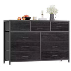 Meuble TV commode avec 10 tiroirs, console multimédia, centre de divertissement pour téléviseurs de 55/50/43 pouces, commode de rangement unités d'organisation