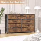 Meuble TV commode avec 10 tiroirs, console multimédia, centre de divertissement pour téléviseurs de 55/50/43 pouces, commode de rangement unités d'organisation