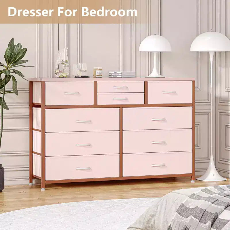 Meuble TV commode avec 10 tiroirs, console multimédia, centre de divertissement pour téléviseurs de 55/50/43 pouces, commode de rangement unités d'organisation