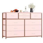Meuble TV commode avec 10 tiroirs, console multimédia, centre de divertissement pour téléviseurs de 55/50/43 pouces, commode de rangement unités d'organisation