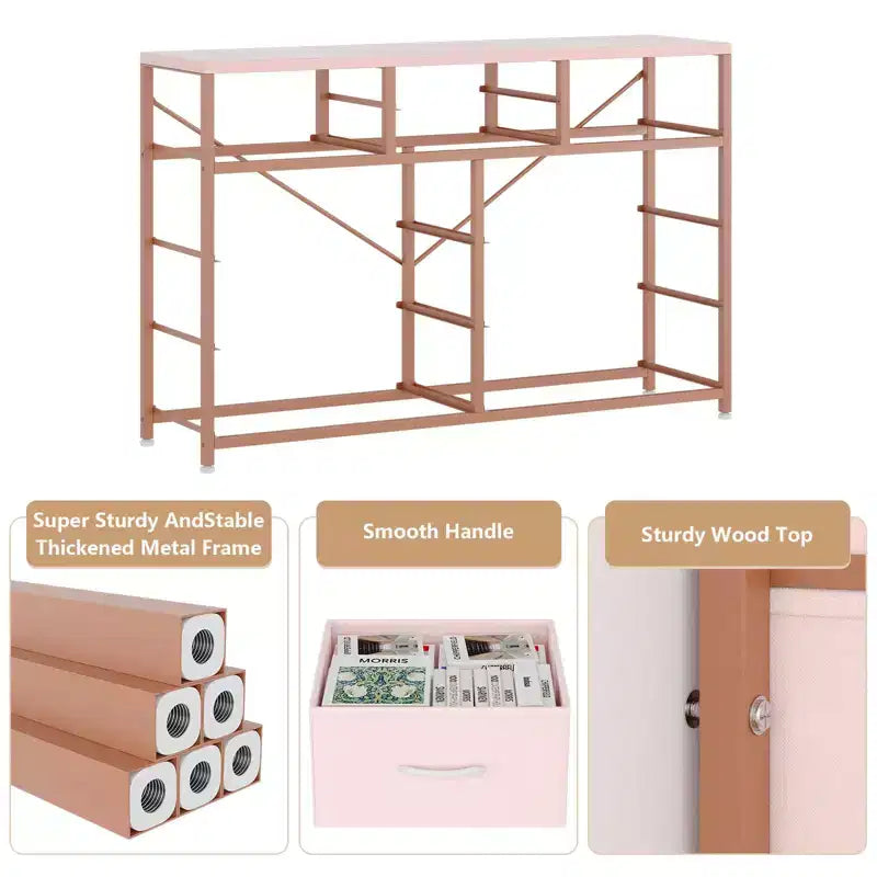 Meuble TV commode avec 10 tiroirs, console multimédia, centre de divertissement pour téléviseurs de 55/50/43 pouces, commode de rangement unités d'organisation