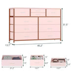 Meuble TV commode avec 10 tiroirs, console multimédia, centre de divertissement pour téléviseurs de 55/50/43 pouces, commode de rangement unités d'organisation
