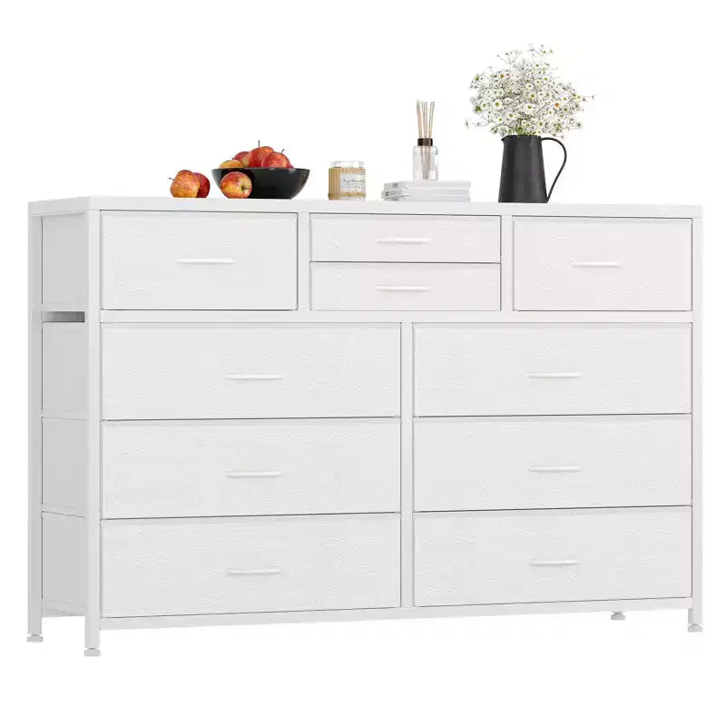 Meuble TV commode avec 10 tiroirs, console multimédia, centre de divertissement pour téléviseurs de 55/50/43 pouces, commode de rangement unités d'organisation