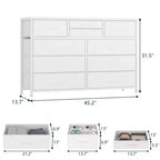 Meuble TV commode avec 10 tiroirs, console multimédia, centre de divertissement pour téléviseurs de 55/50/43 pouces, commode de rangement unités d'organisation