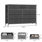 Meuble TV commode avec 10 tiroirs, console multimédia, centre de divertissement pour téléviseurs de 55/50/43 pouces, commode de rangement unités d'organisation