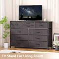 Dresser TV Stand with 10 Drawers, Media Console Table, Entertainment Center for 55/50/43 Inch TV, Chest of Drawers Storage Organizers Units