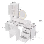 Combined storage cabinet dressing set with 4 doors and 6 drawers, featuring white linen particleboard paired with triamide