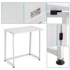 Bureau Karl Home de 80 cm de large avec base métallique, blanc