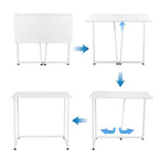 Bureau Karl Home de 80 cm de large avec base métallique, blanc
