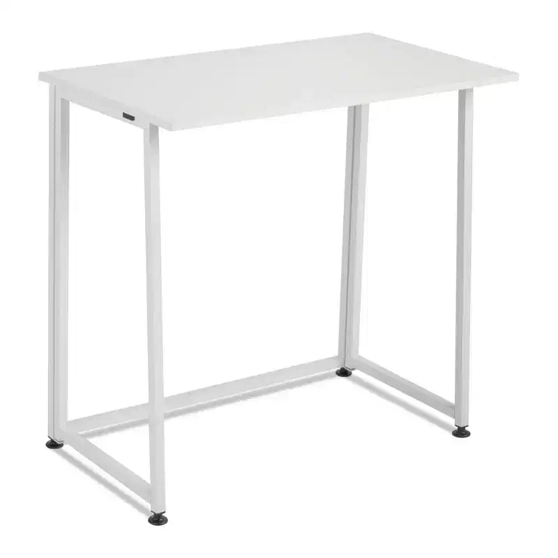 Bureau Karl Home de 80 cm de large avec base métallique, blanc