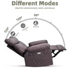 Fauteuil inclinable, pivotant et à bascule surdimensionné, en similicuir PU, manuel avec accoudoirs et dossier confortables, canapé simple pour salon, chambre à coucher