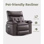 Fauteuil inclinable, pivotant et à bascule surdimensionné, en similicuir PU, manuel avec accoudoirs et dossier confortables, canapé simple pour salon, chambre à coucher