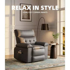 Fauteuil inclinable, pivotant et à bascule surdimensionné, en similicuir PU, manuel avec accoudoirs et dossier confortables, canapé simple pour salon, chambre à coucher