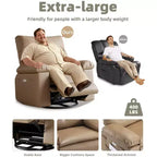 Fauteuil inclinable, pivotant et à bascule surdimensionné, en similicuir PU, manuel avec accoudoirs et dossier confortables, canapé simple pour salon, chambre à coucher
