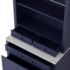 Meuble de Rangement de Cuisine Autoportant avec Tiroirs et Étagères, Grande Armoire de Cuisine avec Plateau Effet Marbre