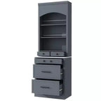 Meuble de Rangement de Cuisine Autoportant avec Tiroirs et Étagères, Grande Armoire de Cuisine avec Plateau Effet Marbre