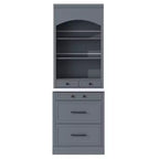 Meuble de Rangement de Cuisine Autoportant avec Tiroirs et Étagères, Grande Armoire de Cuisine avec Plateau Effet Marbre