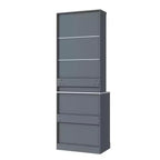 Meuble de Rangement de Cuisine Autoportant avec Tiroirs et Étagères, Grande Armoire de Cuisine avec Plateau Effet Marbre