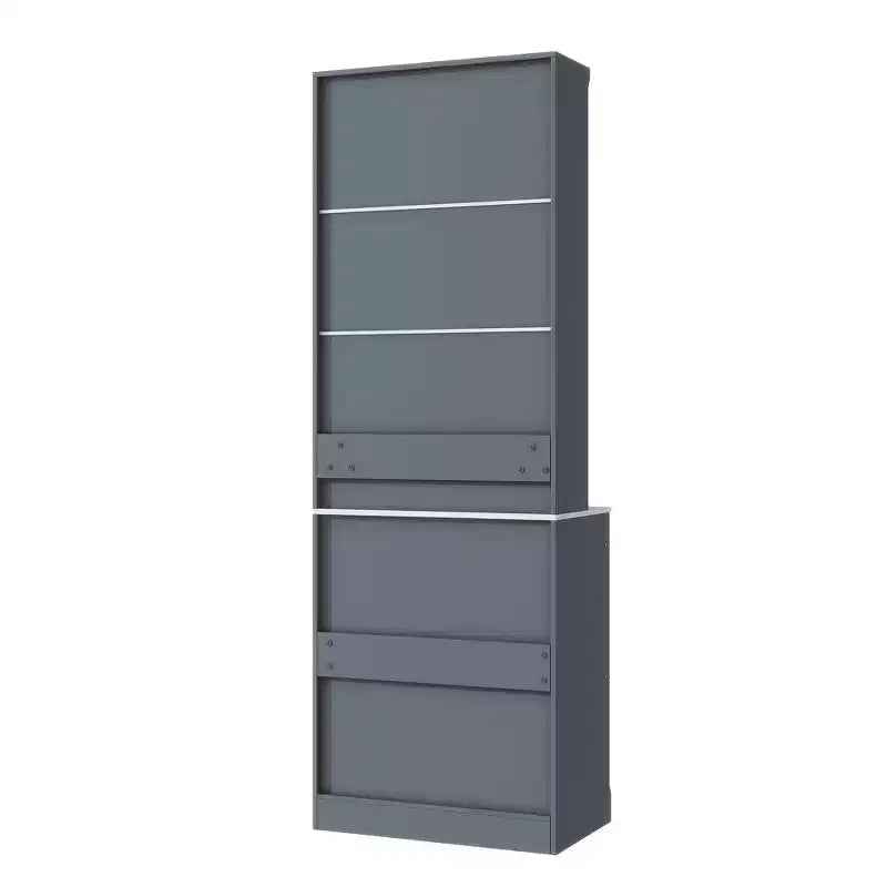 Meuble de Rangement de Cuisine Autoportant avec Tiroirs et Étagères, Grande Armoire de Cuisine avec Plateau Effet Marbre