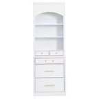 Meuble de Rangement de Cuisine Autoportant avec Tiroirs et Étagères, Grande Armoire de Cuisine avec Plateau Effet Marbre