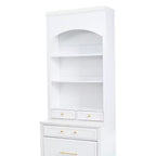 Meuble de Rangement de Cuisine Autoportant avec Tiroirs et Étagères, Grande Armoire de Cuisine avec Plateau Effet Marbre