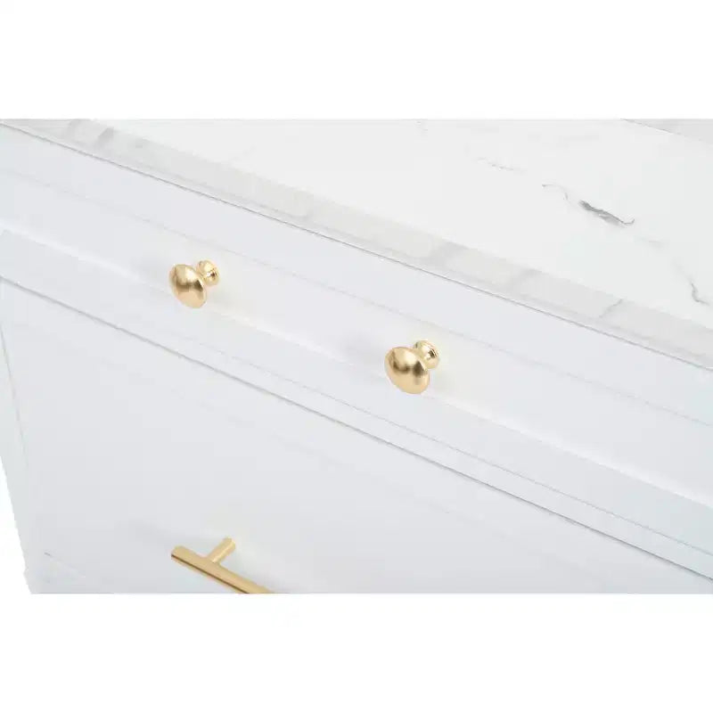 Meuble de Rangement de Cuisine Autoportant avec Tiroirs et Étagères, Grande Armoire de Cuisine avec Plateau Effet Marbre