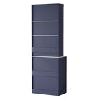 Meuble de Rangement de Cuisine Autoportant avec Tiroirs et Étagères, Grande Armoire de Cuisine avec Plateau Effet Marbre