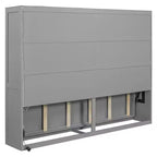 Lit escamotable Queen Size avec armoire, cadre de lit escamotable en bois avec commode, lit mural pliant pour chambre à coucher