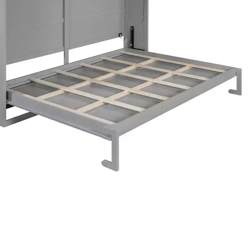 Lit escamotable Queen Size avec armoire, cadre de lit escamotable en bois avec commode, lit mural pliant pour chambre à coucher