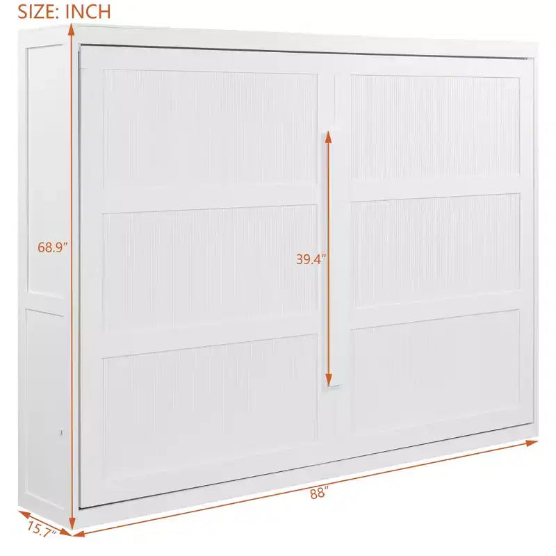 Lit escamotable Queen Size avec armoire, cadre de lit escamotable en bois avec commode, lit mural pliant pour chambre à coucher