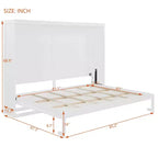 Lit escamotable Queen Size avec armoire, cadre de lit escamotable en bois avec commode, lit mural pliant pour chambre à coucher