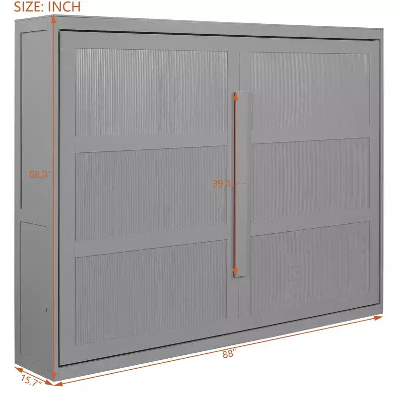 Lit escamotable Queen Size avec armoire, cadre de lit escamotable en bois avec commode, lit mural pliant pour chambre à coucher