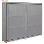 Lit escamotable Queen Size avec armoire, cadre de lit escamotable en bois avec commode, lit mural pliant pour chambre à coucher