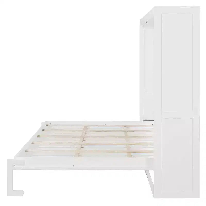 Lit escamotable Queen Size avec armoire, cadre de lit escamotable en bois avec commode, lit mural pliant pour chambre à coucher