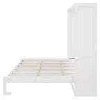 Lit escamotable Queen Size avec armoire, cadre de lit escamotable en bois avec commode, lit mural pliant pour chambre à coucher