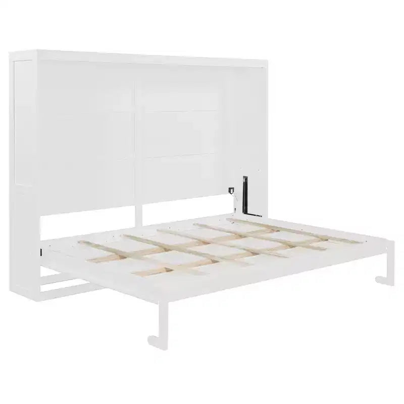 Lit escamotable Queen Size avec armoire, cadre de lit escamotable en bois avec commode, lit mural pliant pour chambre à coucher