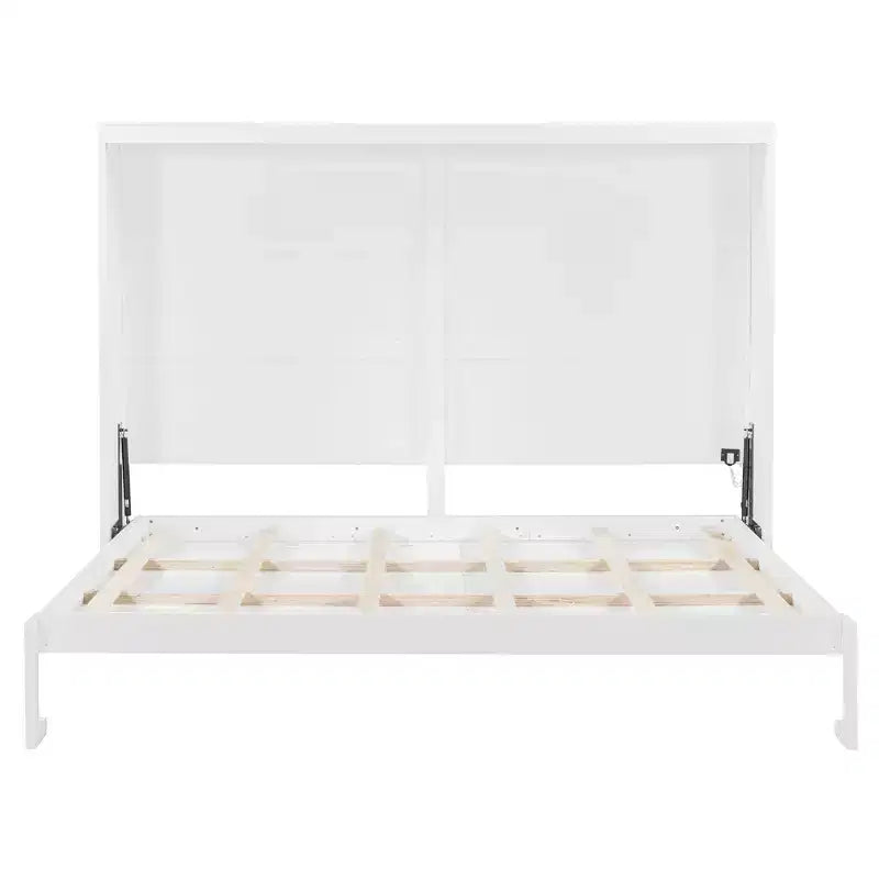 Lit escamotable Queen Size avec armoire, cadre de lit escamotable en bois avec commode, lit mural pliant pour chambre à coucher