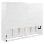 Lit escamotable Queen Size avec armoire, cadre de lit escamotable en bois avec commode, lit mural pliant pour chambre à coucher