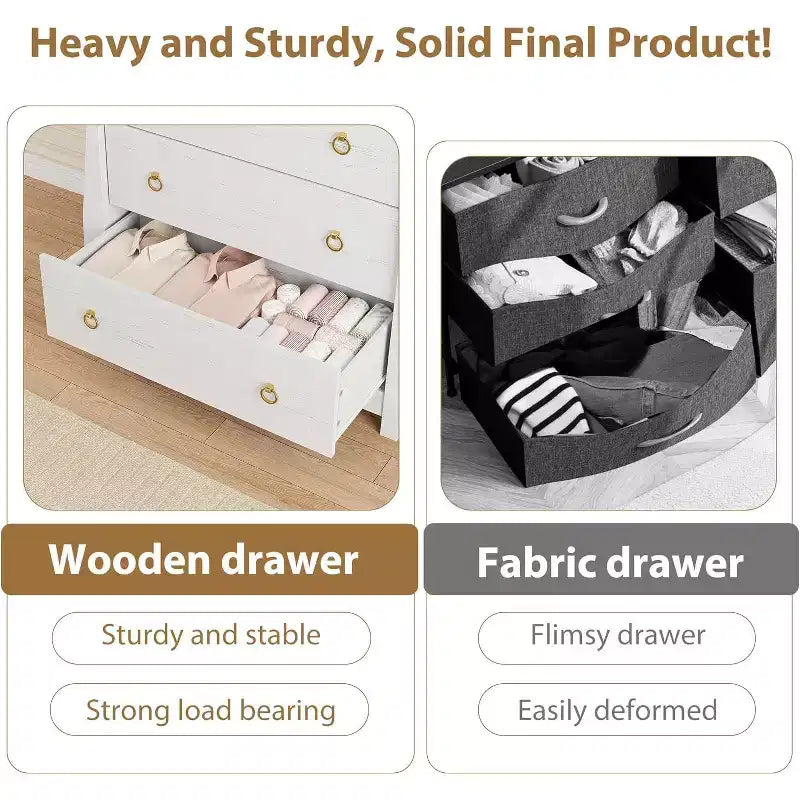 Commode à 3 tiroirs - Commode haute de style bohème avec pieds incurvés, accents en rotin et rangement autoportant pour salon, chambre, entrée ou balcon