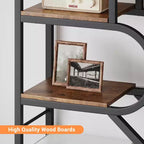 Étagère arquée de 81,7 po de hauteur à 6 niveaux avec cadre en métal, étagère de présentation ouverte géométrique pour chambre, salon et bureau