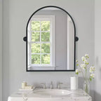 PexFix Miroir mural à carreaux avec cadre en fer, style ferme rustique élégant, pour salon, chambre, salle de bain, entrée