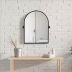 PexFix Miroir mural à carreaux avec cadre en fer, style ferme rustique élégant, pour salon, chambre, salle de bain, entrée