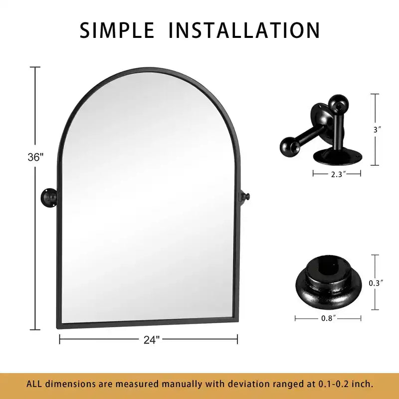PexFix Miroir mural à carreaux avec cadre en fer, style ferme rustique élégant, pour salon, chambre, salle de bain, entrée