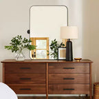 PexFix Miroir mural à carreaux avec cadre en fer, style ferme rustique élégant, pour salon, chambre, salle de bain, entrée